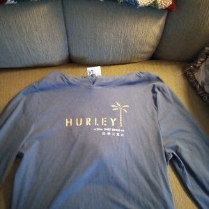 Long sleeve Navy blue shirt with hood